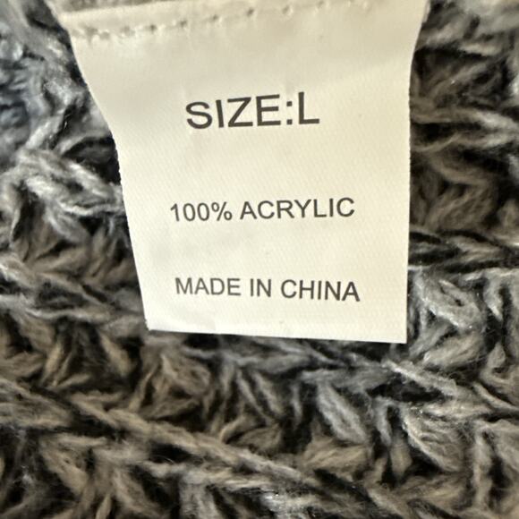 Boho Chic Women's L Faux Button Chunky Knit Pullover Cowl Neck Sweater Modern - Picture 6 of 11